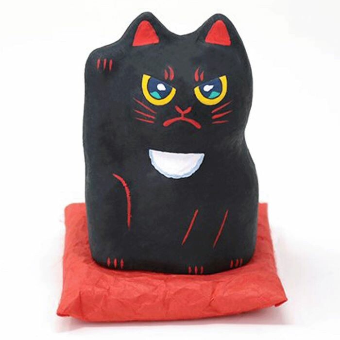 Japanese Paper Dolls Fortune Cat - Black