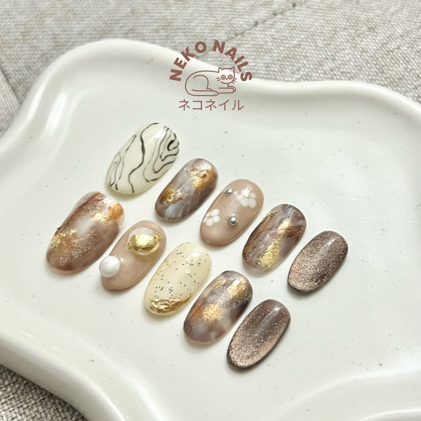 Golden Mirage Press On Nails