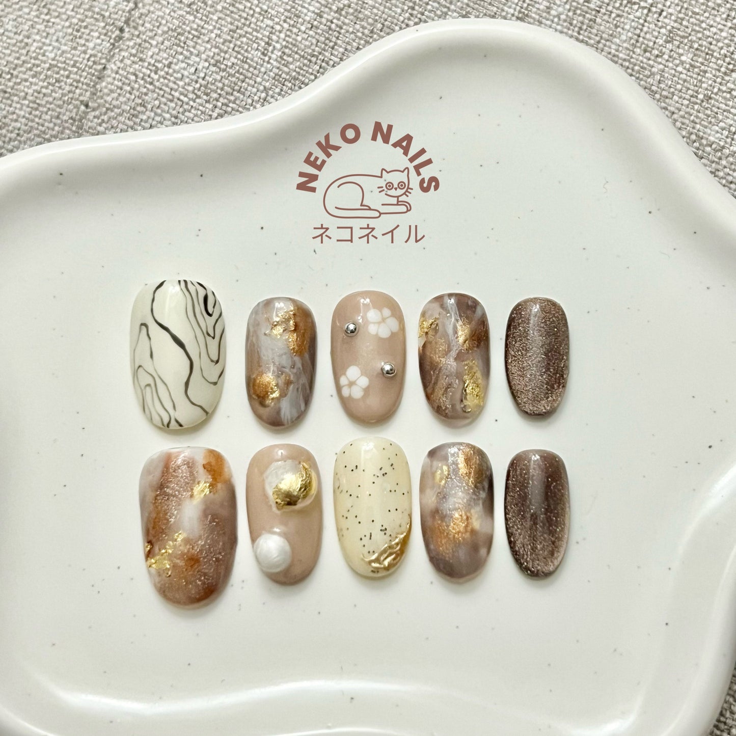 Golden Mirage Press On Nails