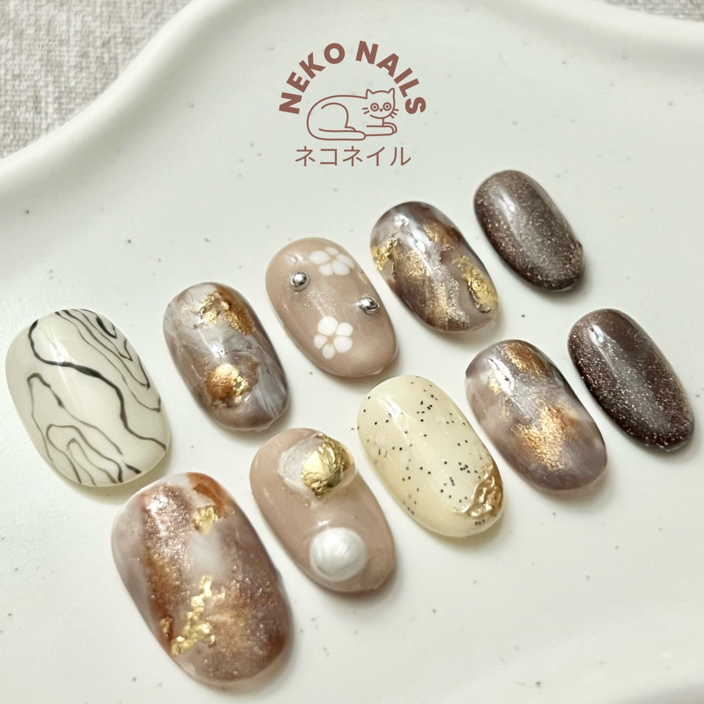 Golden Mirage Press On Nails