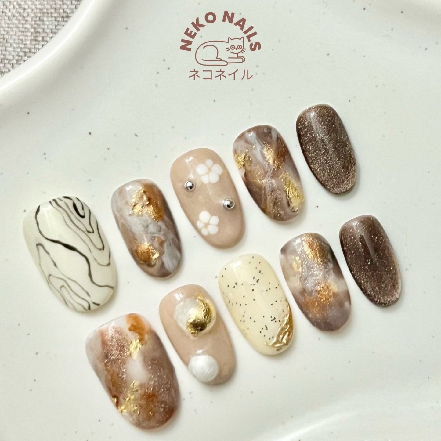 Golden Mirage Press On Nails