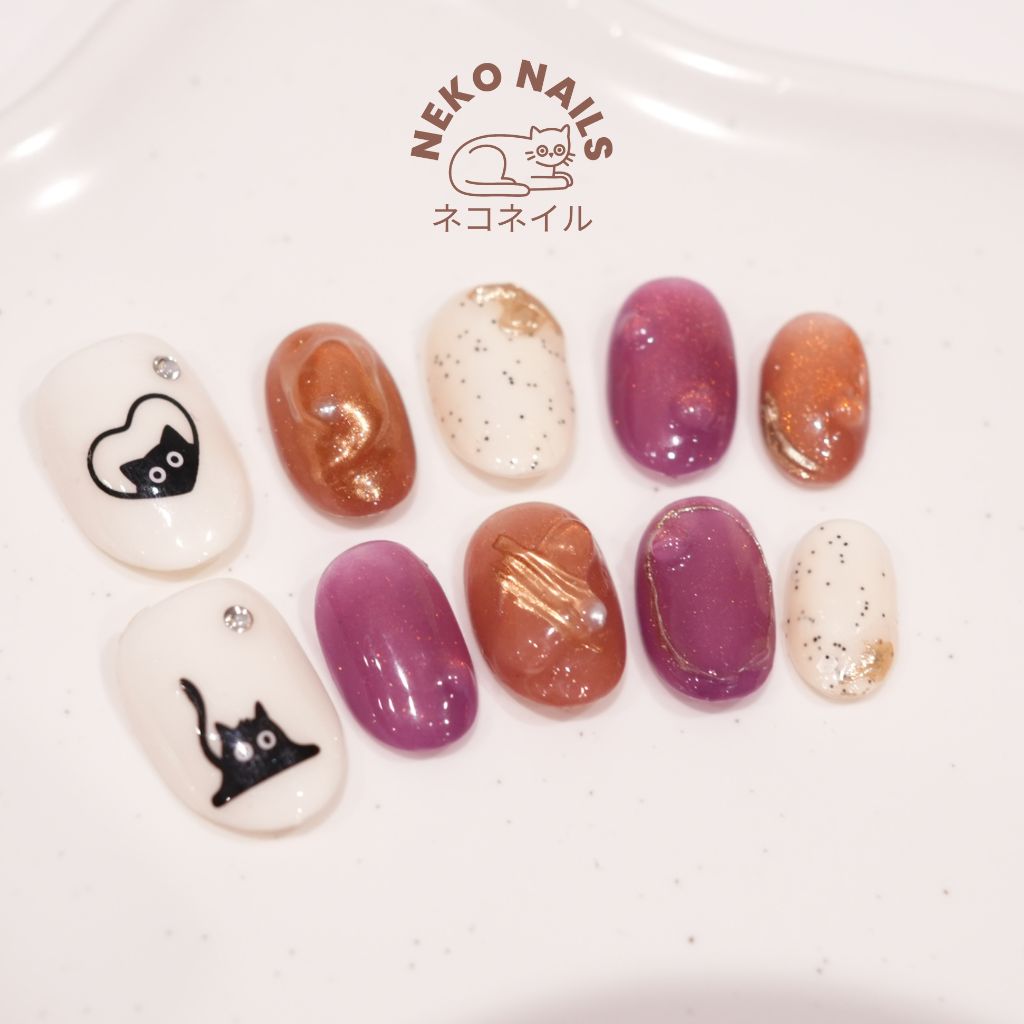 Black Cat Press On Nails