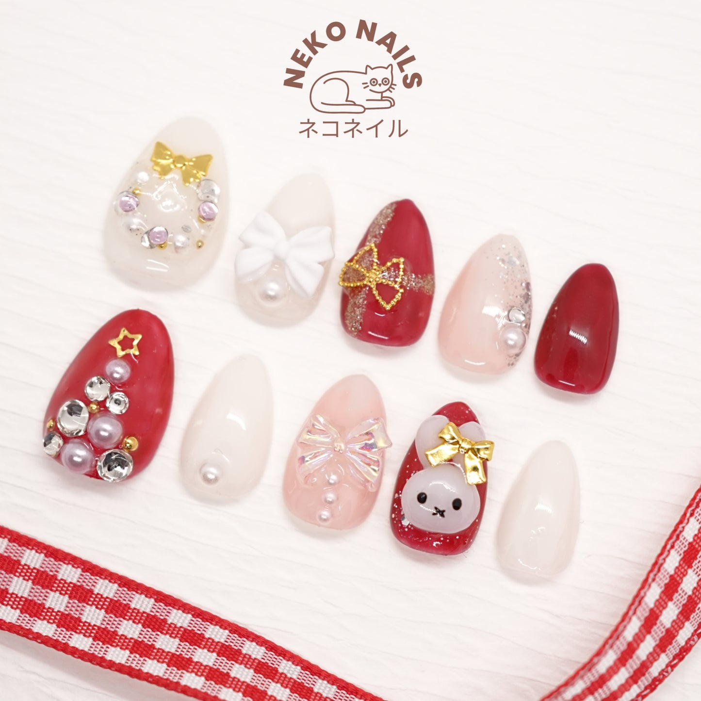 Miffy Christmas Press on nails False Nails Nails Salon Quality