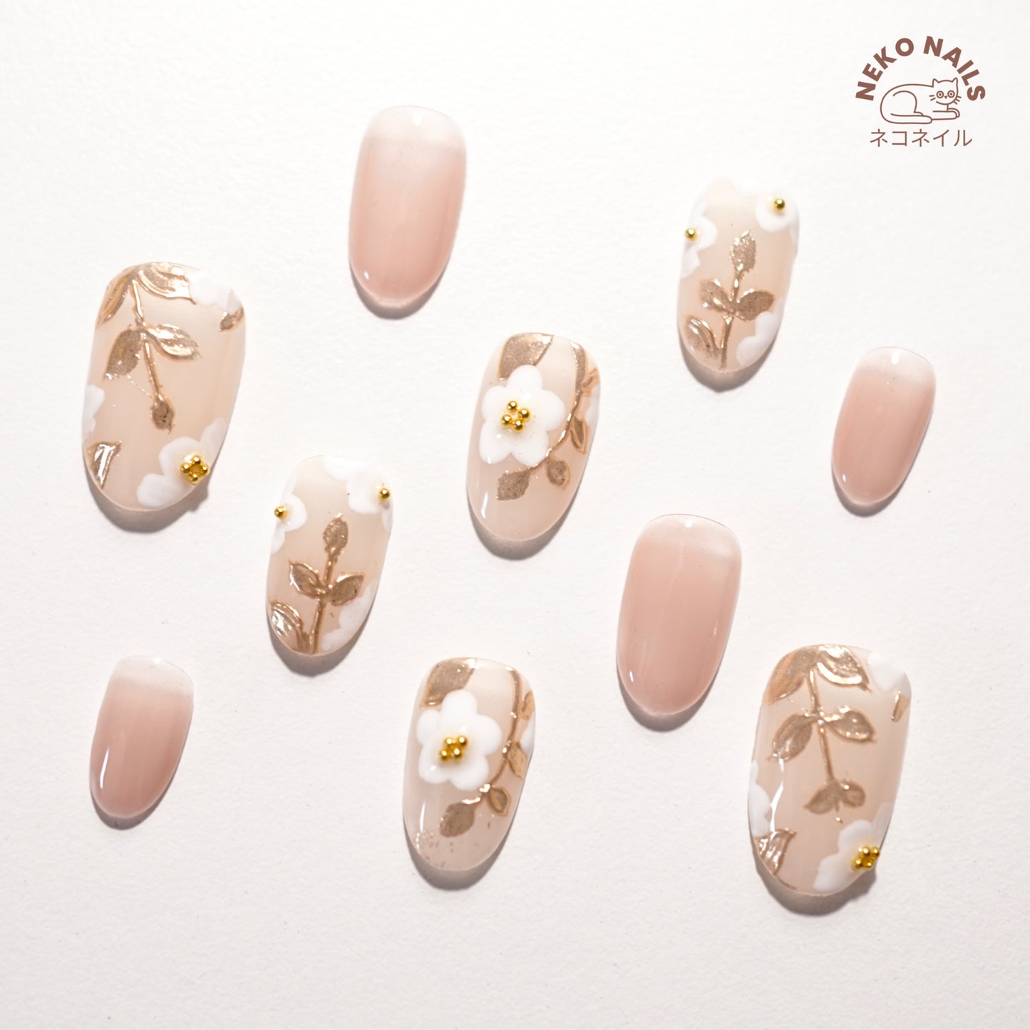 Flower Press on nails False Nails Nails Salon Quality