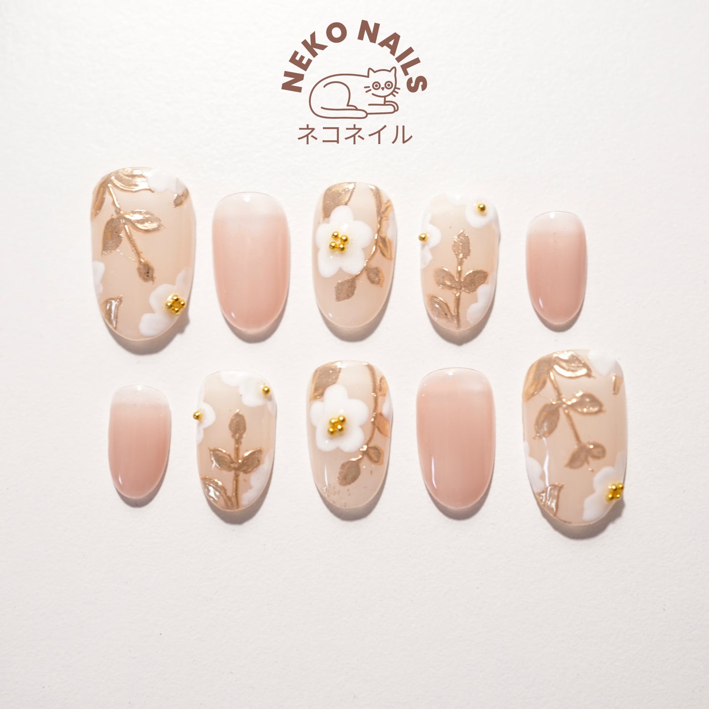 Flower Press on nails False Nails Nails Salon Quality