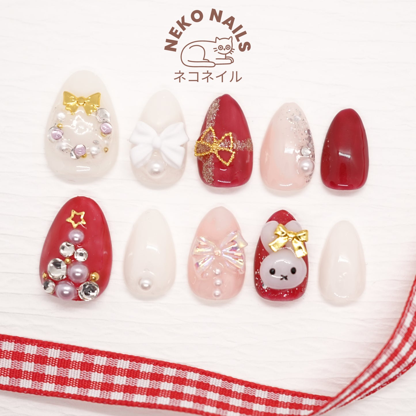 Miffy Christmas Press on nails False Nails Nails Salon Quality