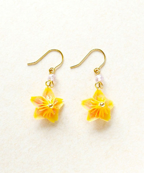 Sakura Washi Earrings - Yellow