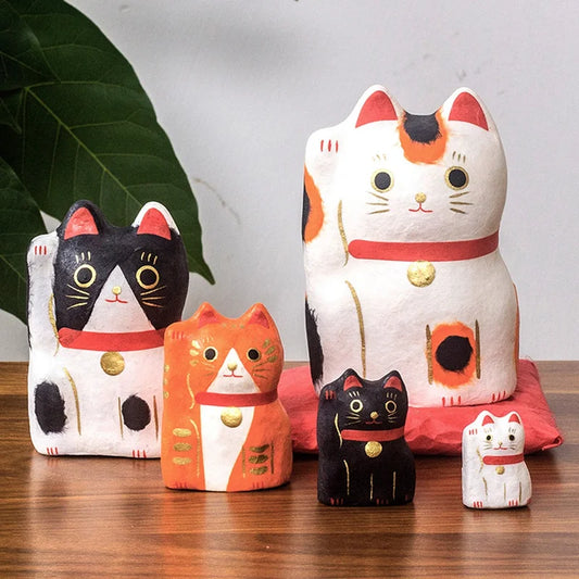 Japanese Paper Dolls Fortune Cat - Mixed