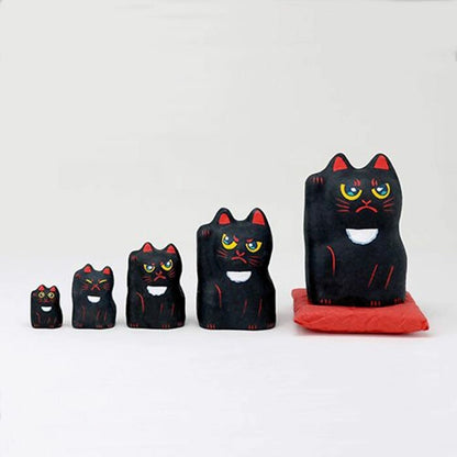 Japanese Paper Dolls Fortune Cat - Black