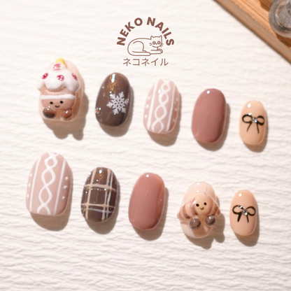 Cake & Croissant Press On Nails