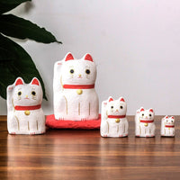 Japanese Paper Dolls Fortune Cat - White