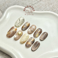 Golden Mirage Press On Nails