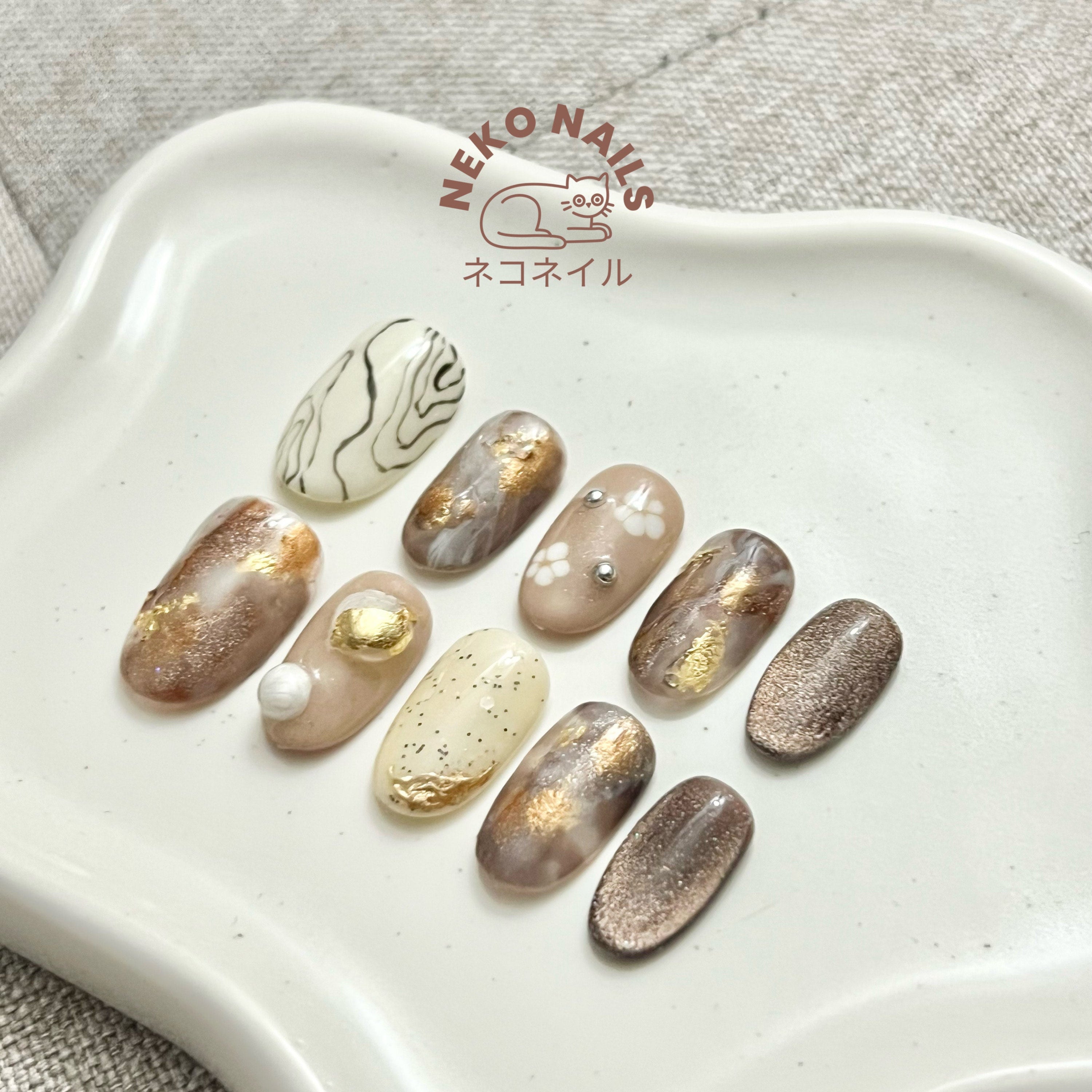 Golden Mirage Press On Nails