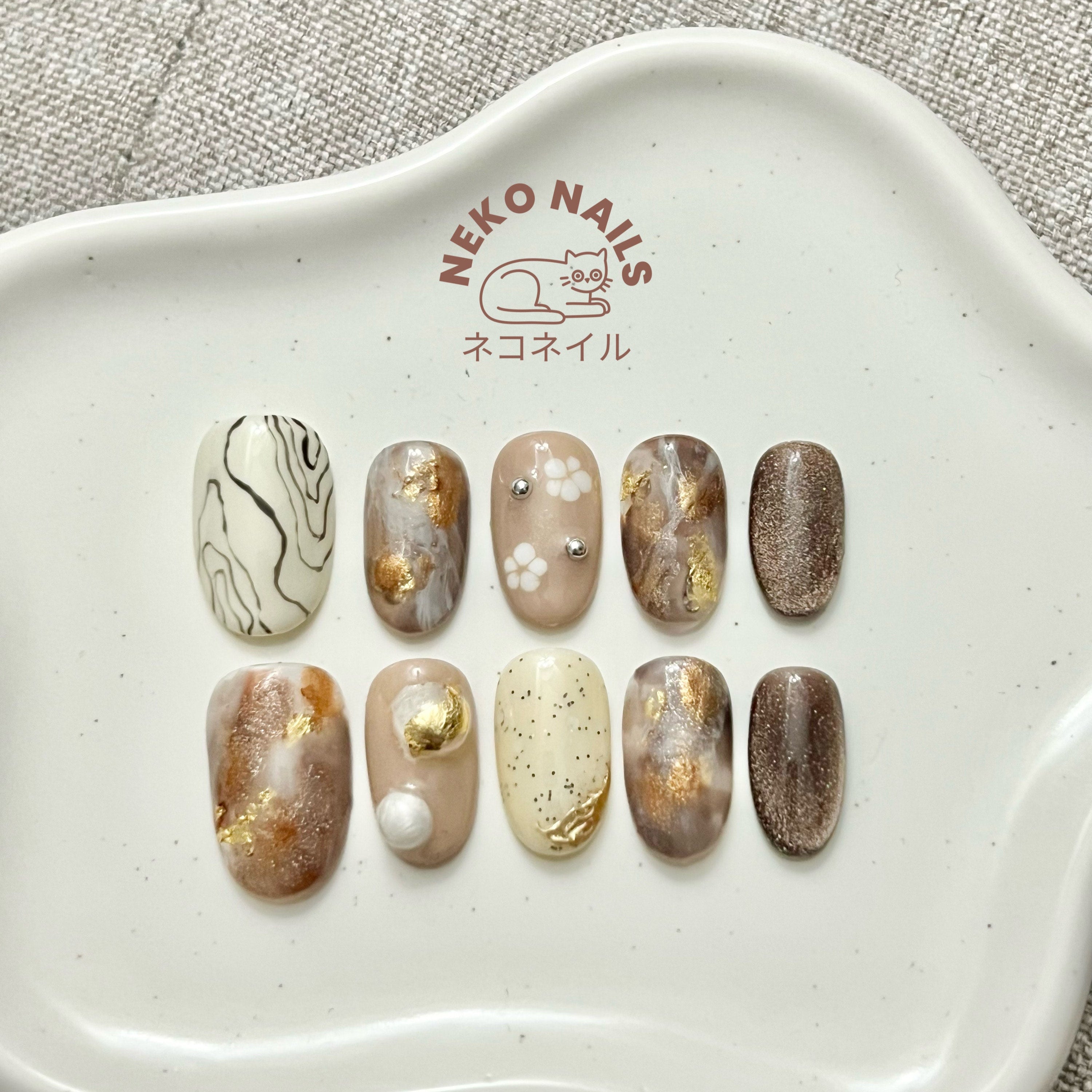 Golden Mirage Press On Nails