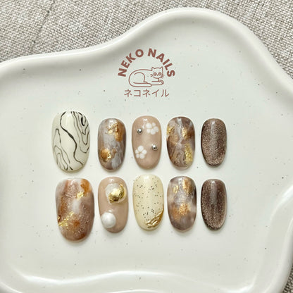 Golden Mirage Press On Nails