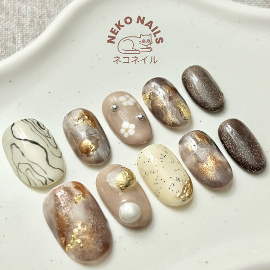 Golden Mirage Press On Nails