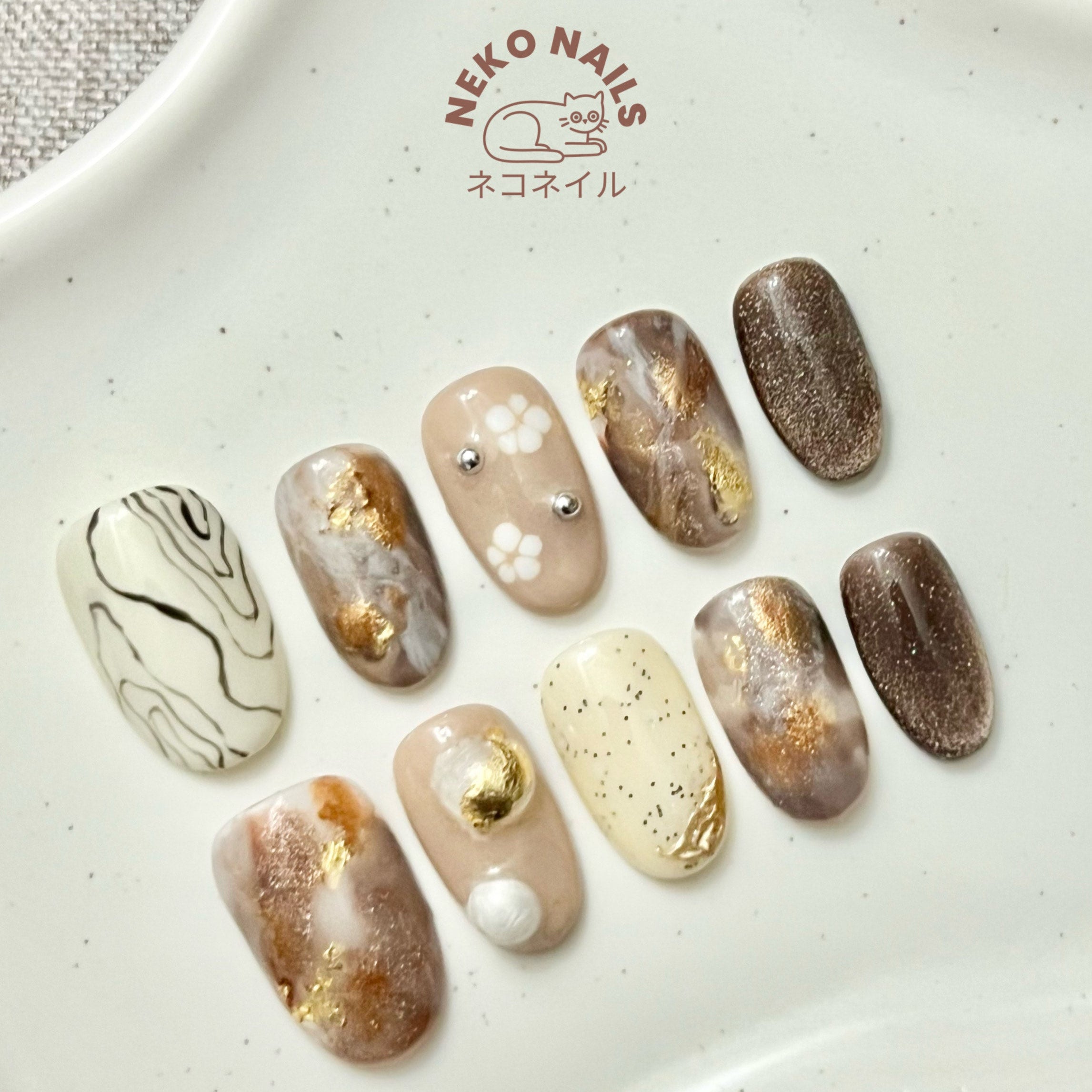 Golden Mirage Press On Nails