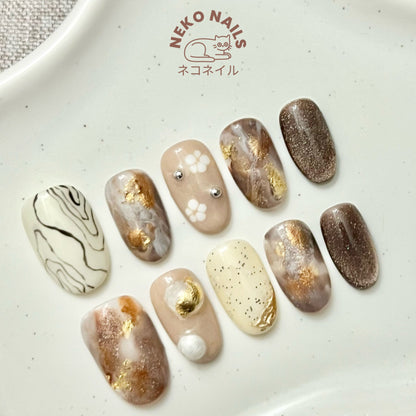 Golden Mirage Press On Nails