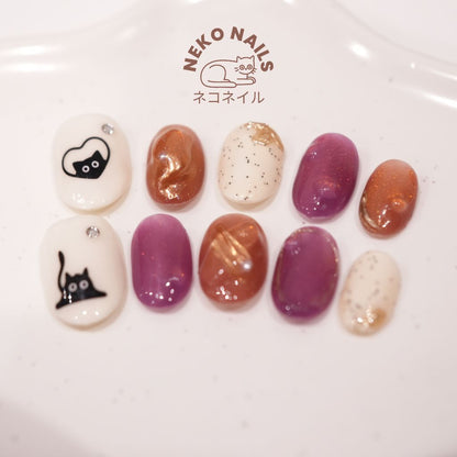Black Cat Press On Nails