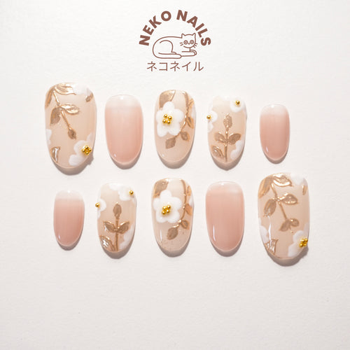 Flower Press on nails False Nails Nails Salon Quality 