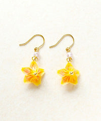 Sakura Washi Earrings - Yellow