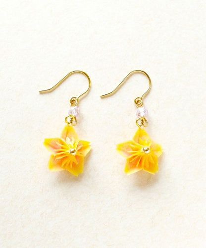 Sakura Washi Earrings - Yellow