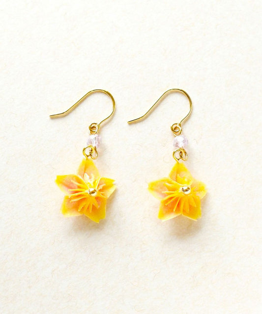 Sakura Washi Earrings - Yellow