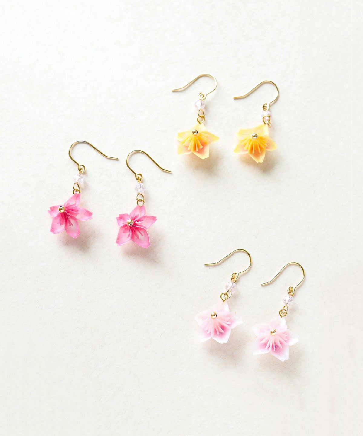Sakura Washi Earrings - Yellow