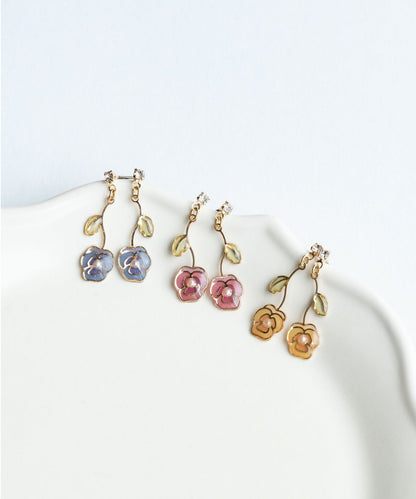 Swing Pansy Post Earrings - Red